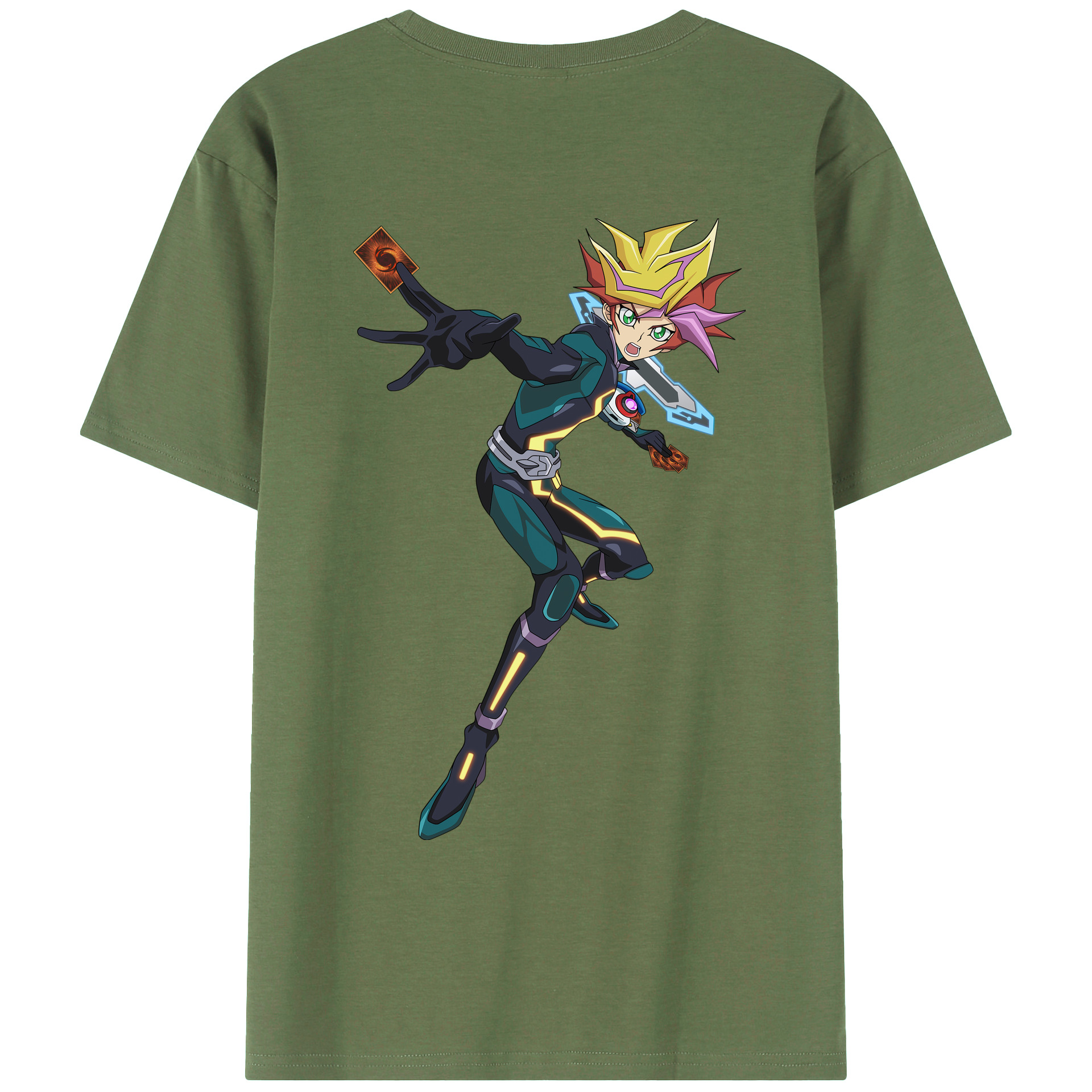 （画像用） 遊☆戯☆王 Yu-Gi-Oh! 綿100％ メンズ半袖Tシャツ（バックプリント） 通気性